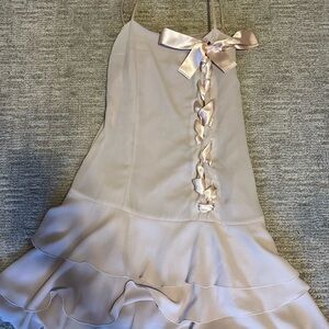 Vintage America Light Pink Mini Dress with Ribbon Detail